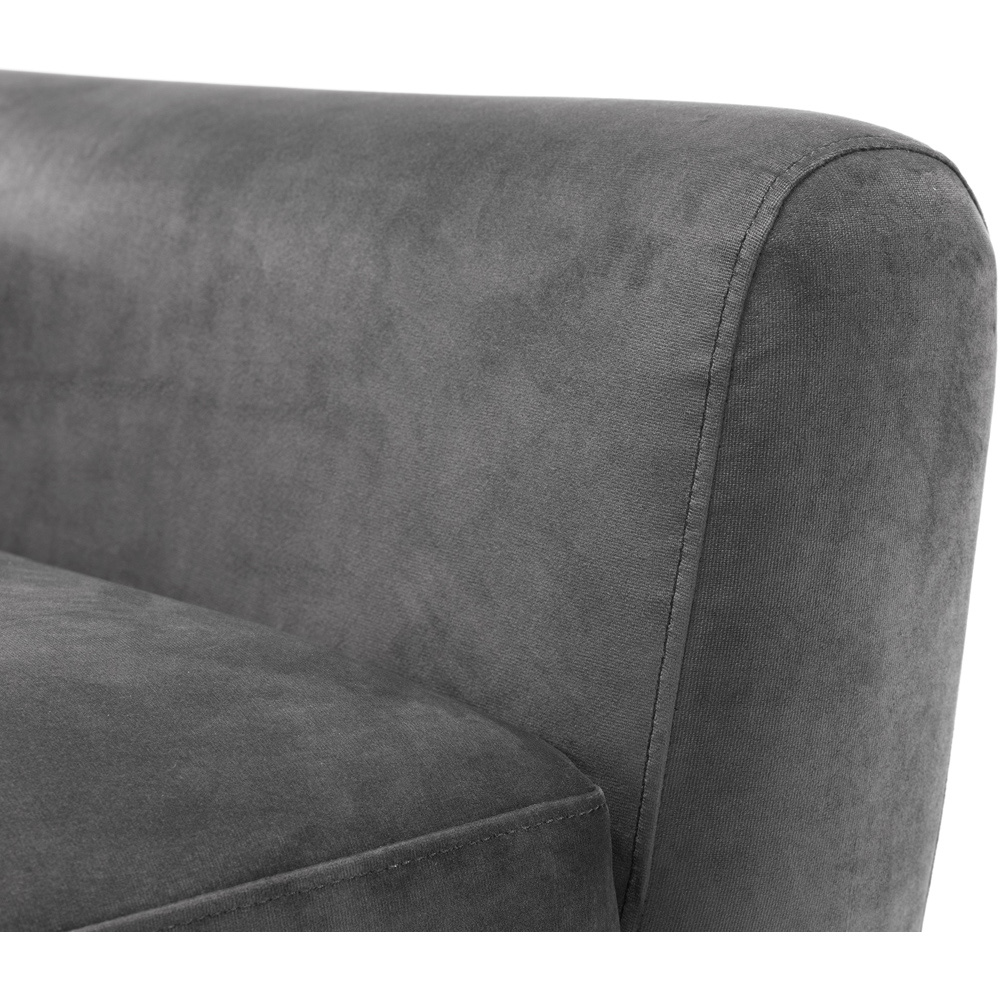 Julian Bowen Monza 3 Seater Dark Grey Velvet Sofa Image 4