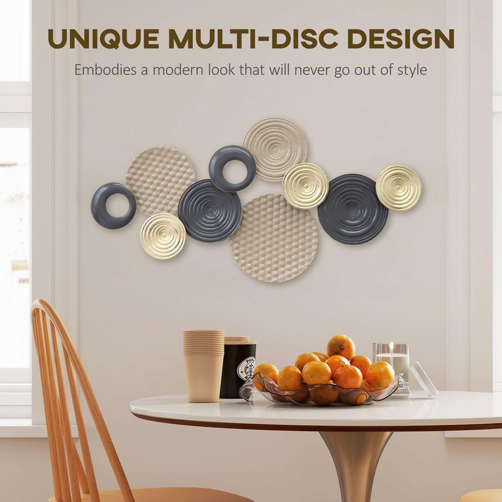 Portland Multi-Disc Design Metal 3D Wall Art 50 x 100cm Image 5