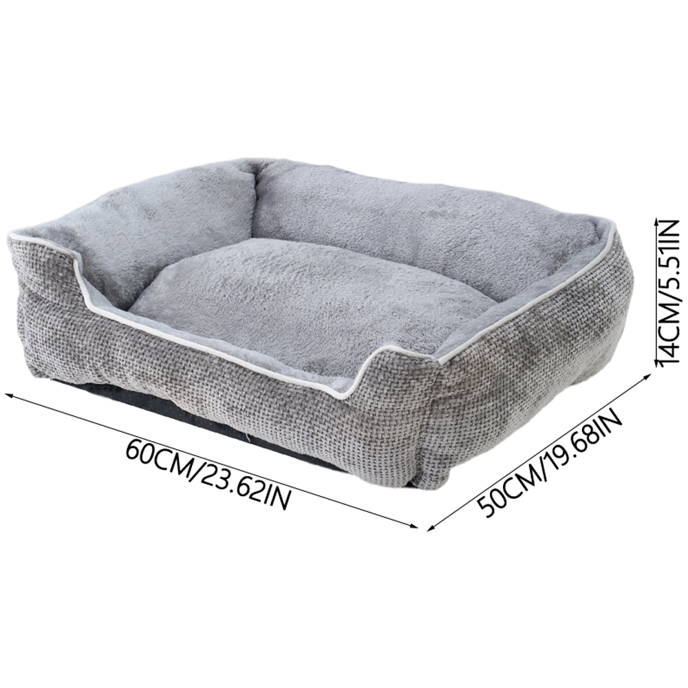 H&O Direct 60cm Grey Ultra Soft Chenille Dog Bed Image 6