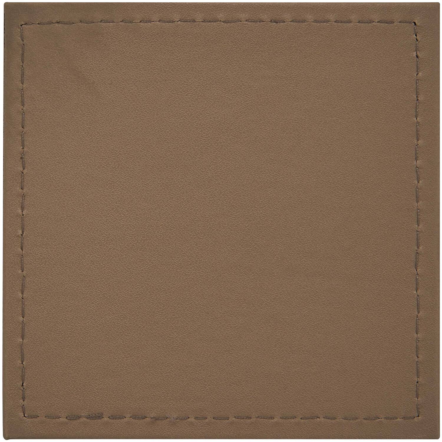 Set of 4 Faux Leather Coasters - Brown Image 4