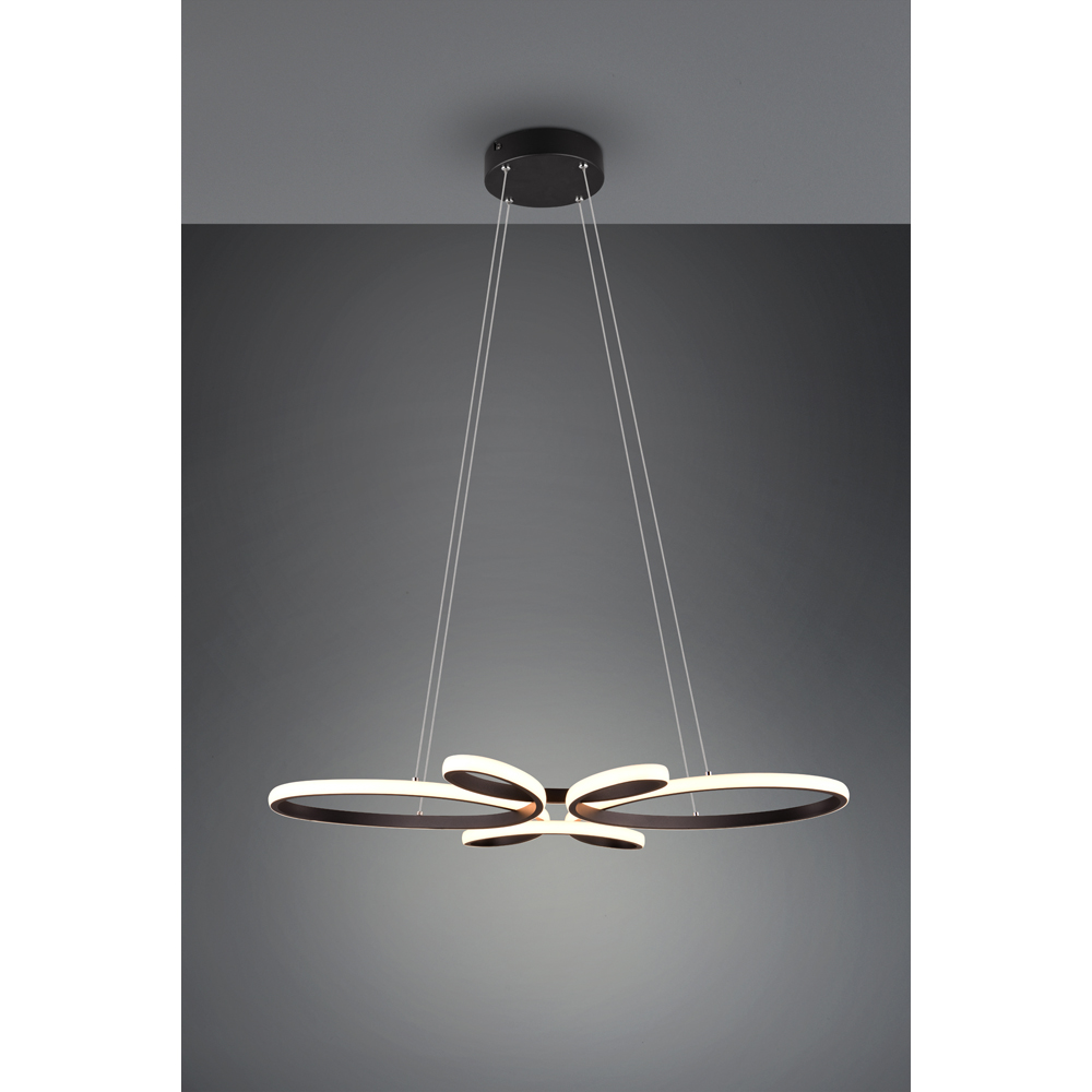 TRIO Fly Black Matt Integrated LED Ceiling Pendant Light Image 4