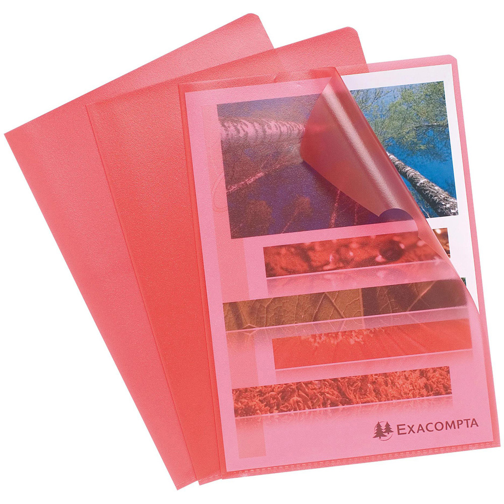Exacompta A4 Red 0.12mm Grain PP Cut Flush Folder 10 Pack Image 3