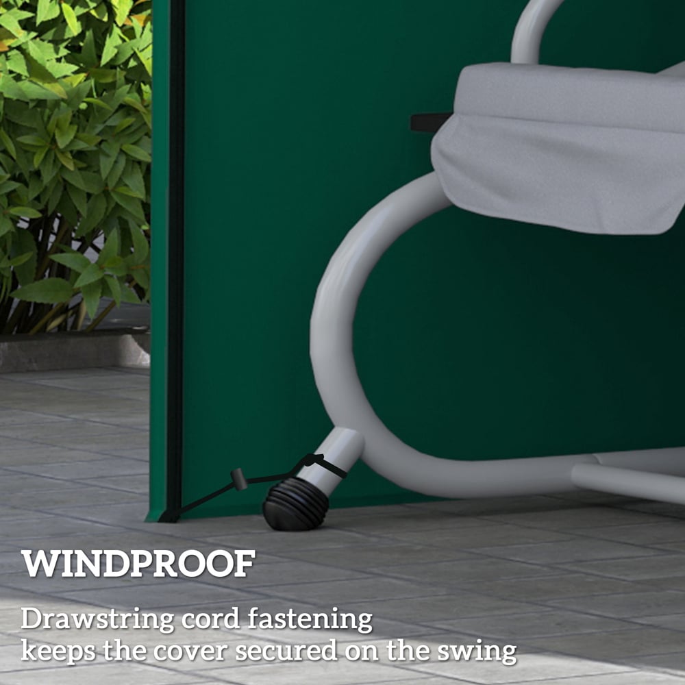 Outsunny 3 Seater Green Anti-UV Garden Swing Cover Image 6