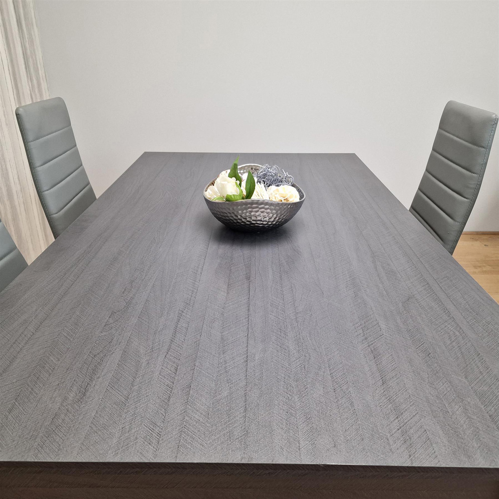 Kosy Koala 4 Seater Faux Leather Arrow Design Dining Set Charcoal and Grey Image 7