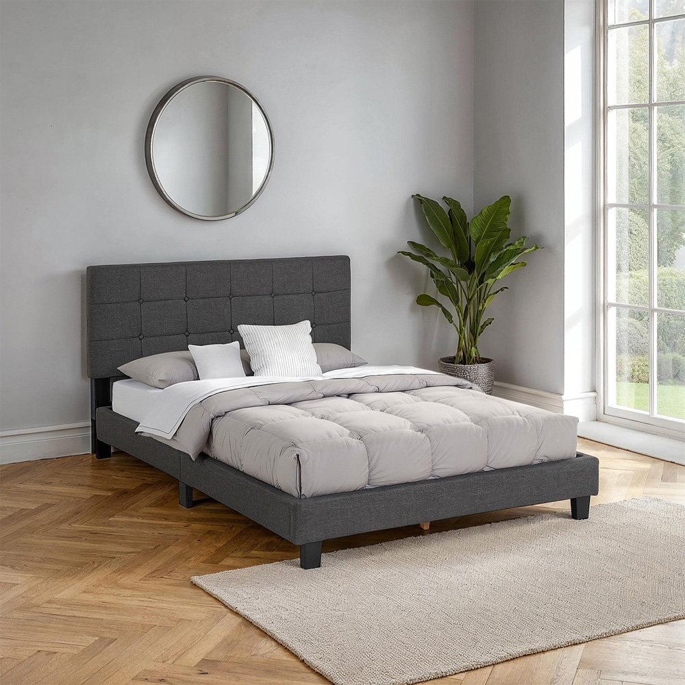 Seconique Arran Double Grey Fabric Bed Frame Image 8