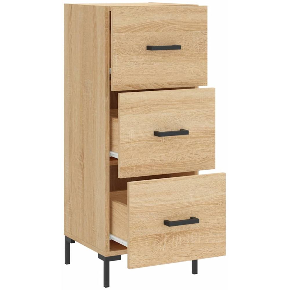 vidaXL 3 Drawer Sonoma Oak Narrow Sideboard Image 5