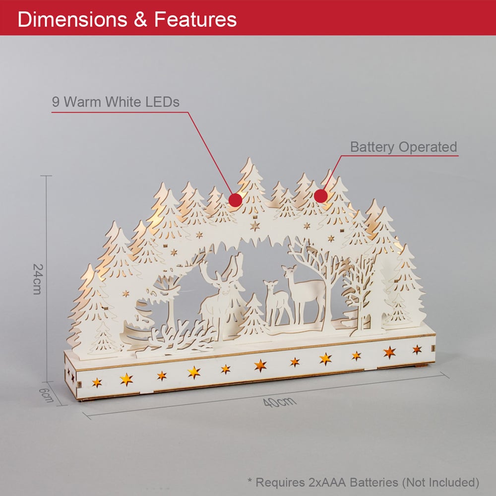 The Christmas Workshop LED Arch Winter Forest Bridge Decoration Image 8