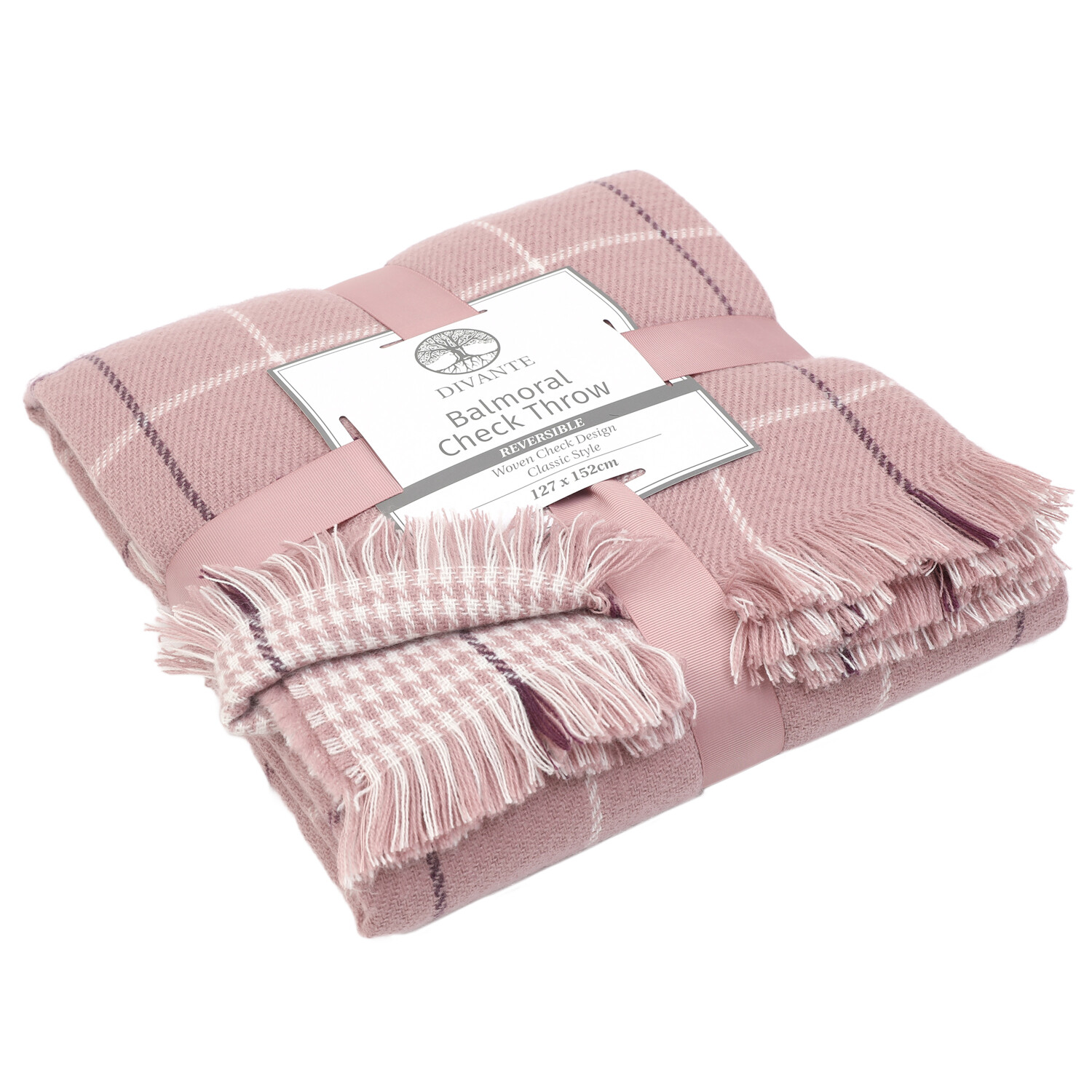 Balmoral Check Throw - Mauve Image 3