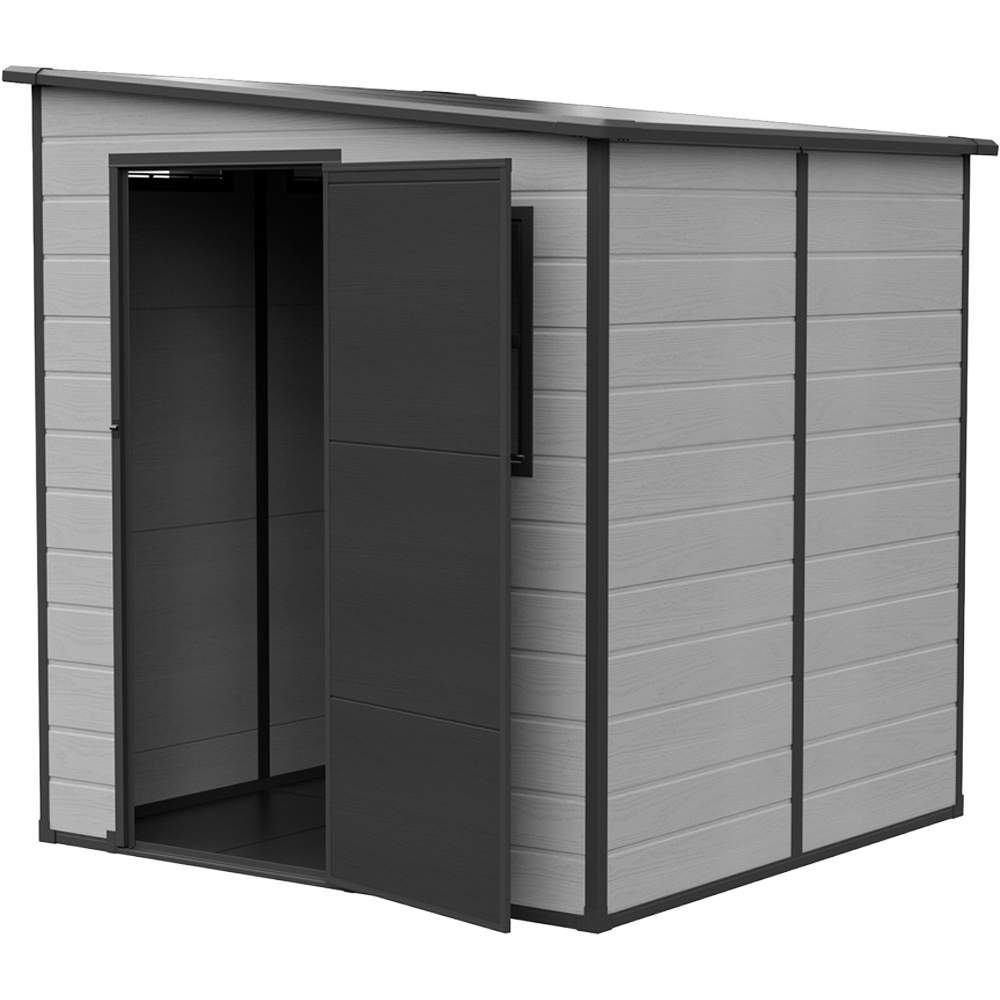 Living and Home 6 x 6ft Plastic Pent Garden Storage Shed with Window Image 6