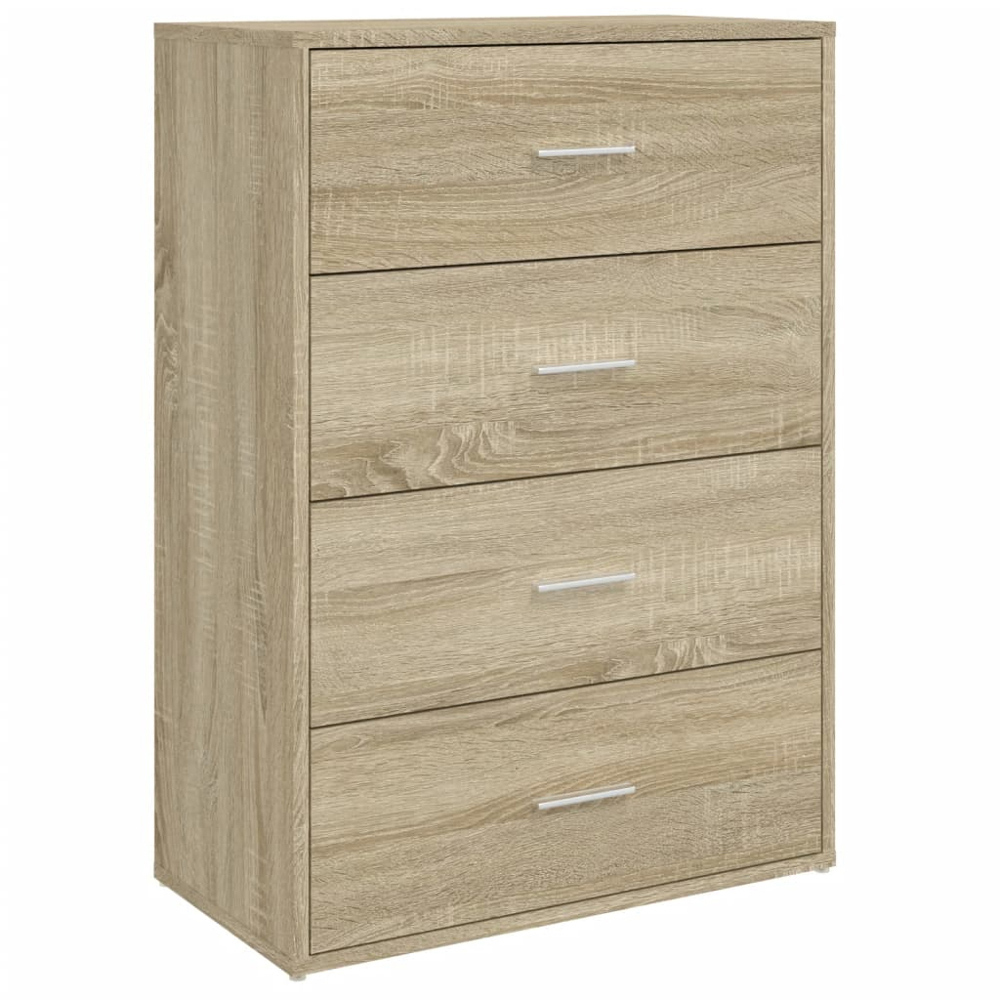 vidaXL 4 Drawer Sonoma Oak Wide Sideboard Image 2