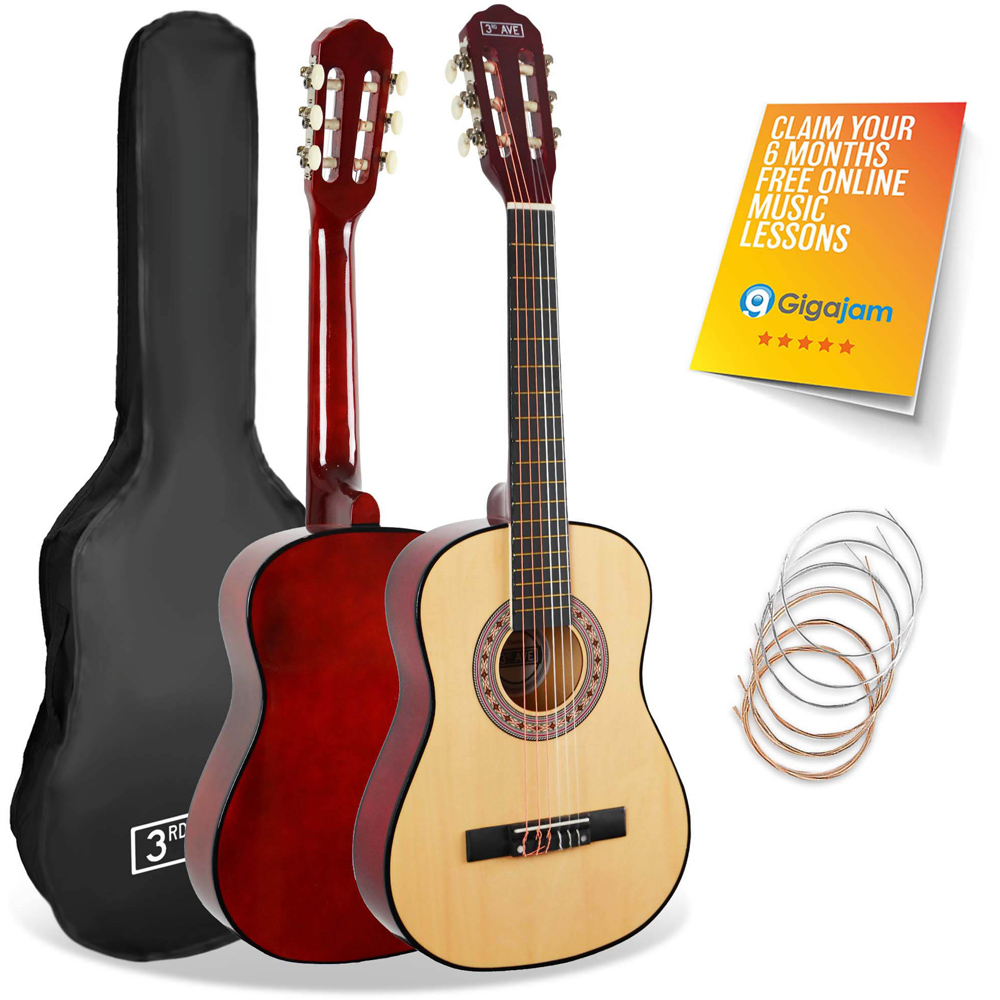 3rd Avenue Natural Half Size Classical Guitar Set Image 1