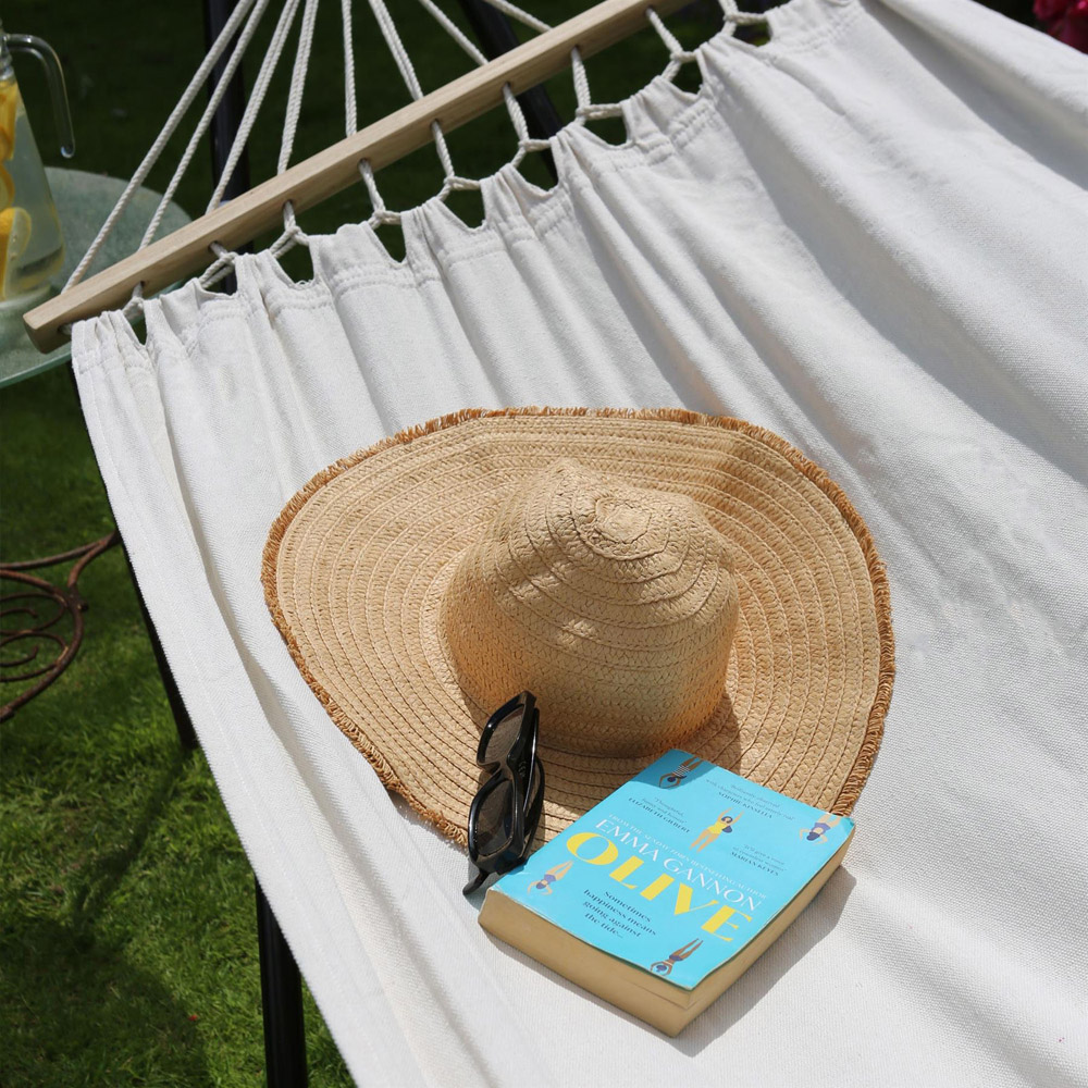 Harbour Housewares Natural Spreader Bar Garden Hammock Image 3