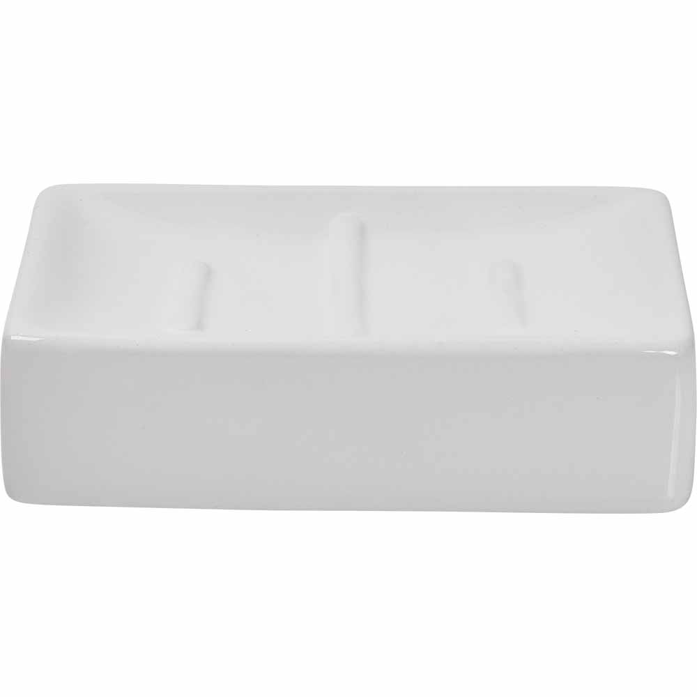 Wilko White Soap Dish Ceramic Image 3