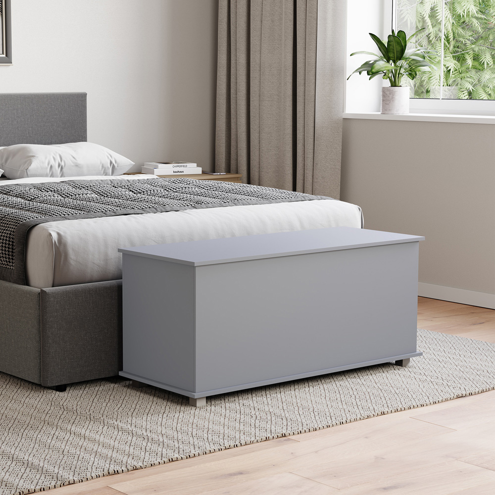 VIDA DESIGNS Leon Grey Ottoman Toy Box Image 3