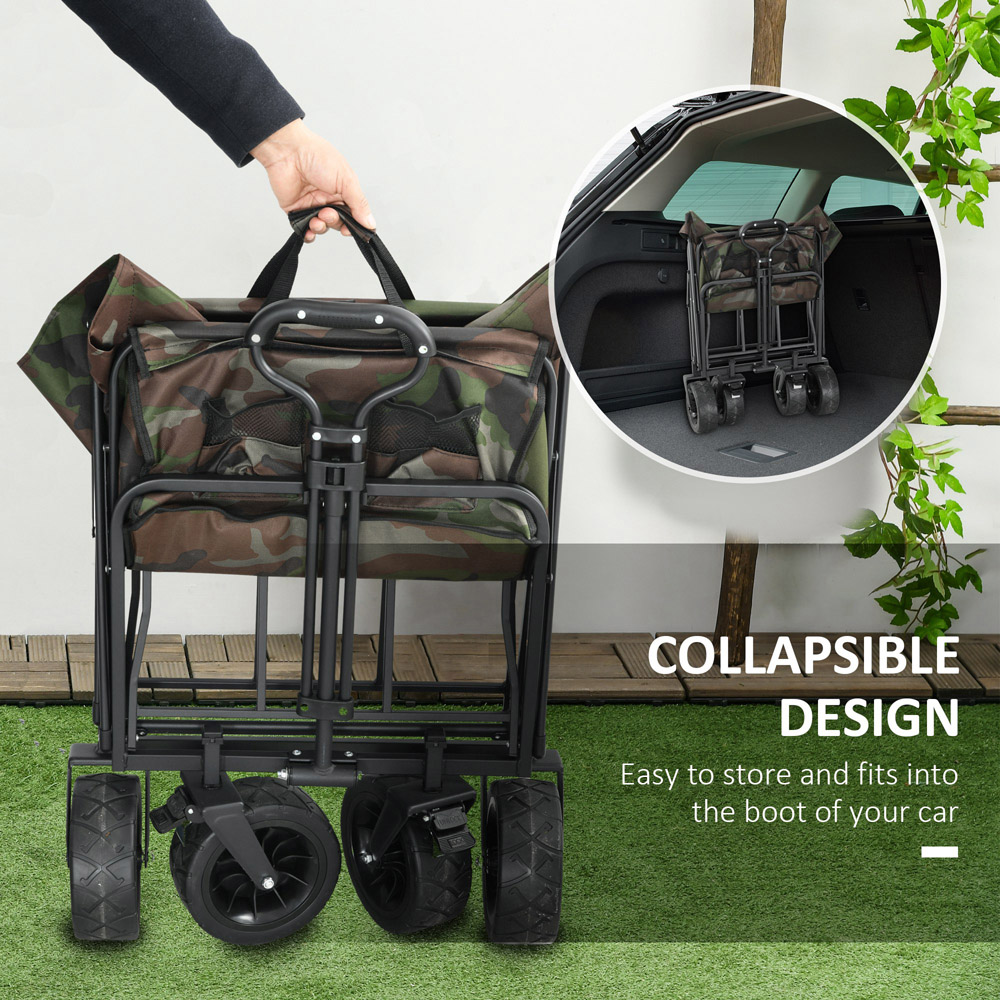 Outsunny Camouflage Folding Garden Trolley 100kg Image 4