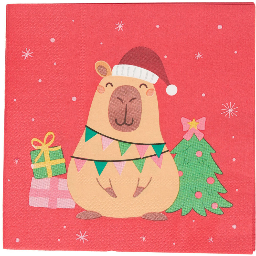 Pack of 20 Christmas Capybara Napkins Image 1