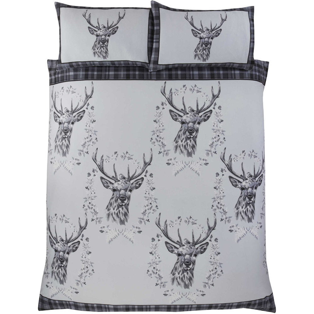 Rapport Home Single Grey Brushed Cotton New Angus Stag Duvet Set Image 3