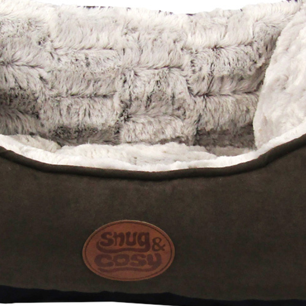 Snug & Cosy Novara Small Square Brown Dog Bed Image 3