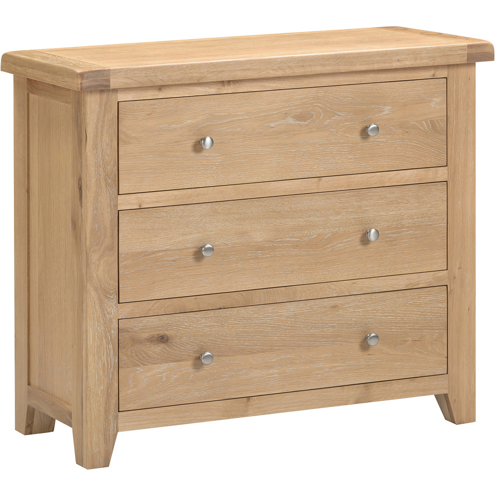 Seconique Windsor 3 Drawer Natural Oak Storage Chest Image 3
