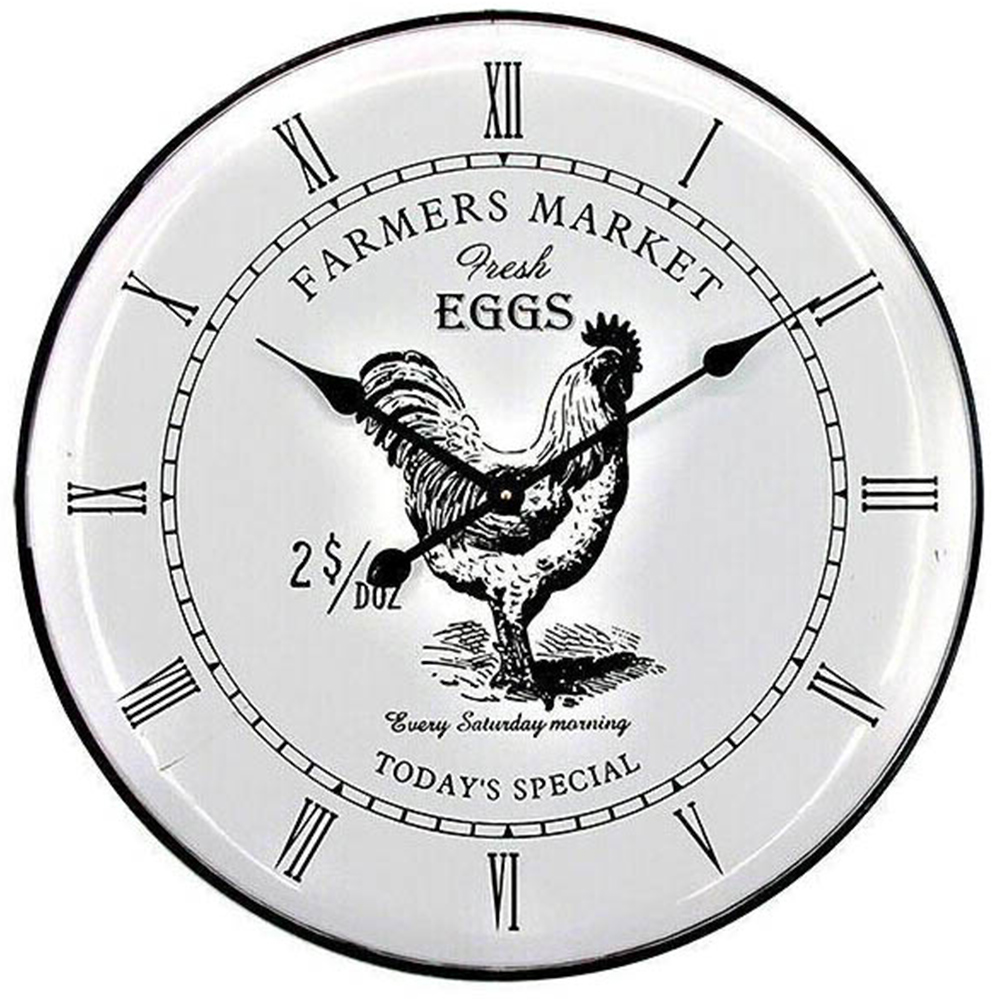 Walplus Vintage Rooster Metal clock 61.5cm Image 1