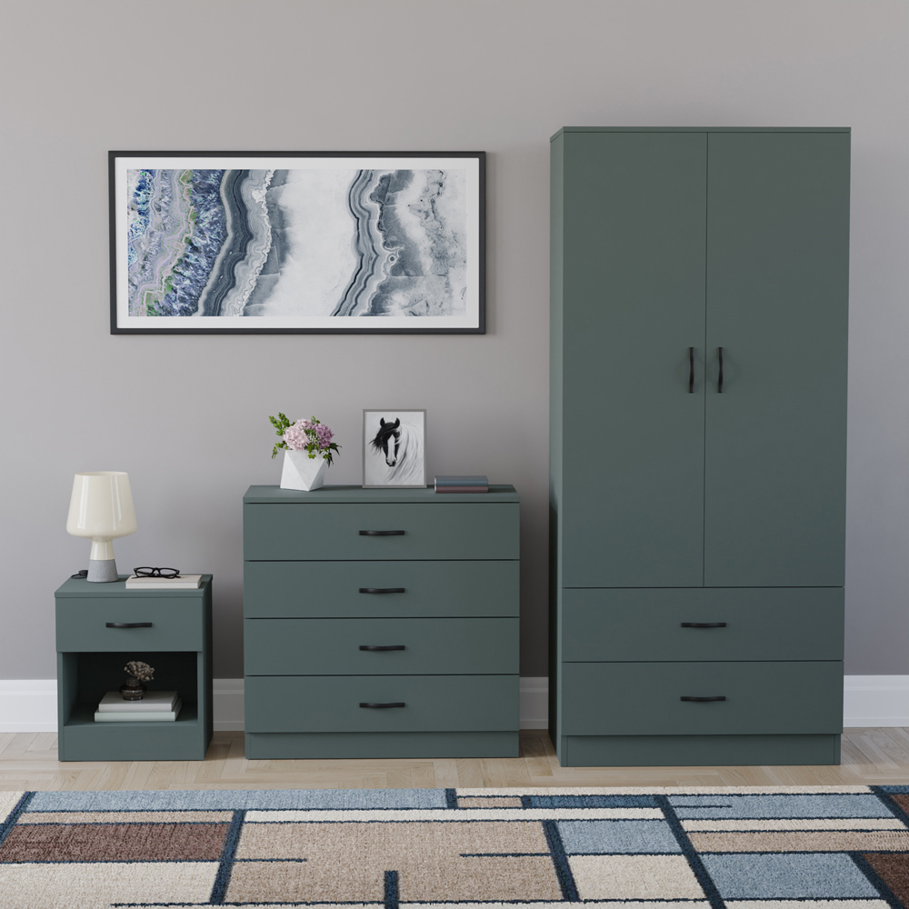 VIDA DESIGNS Riano Green 3 Piece Bedroom Furniture Set Image 2