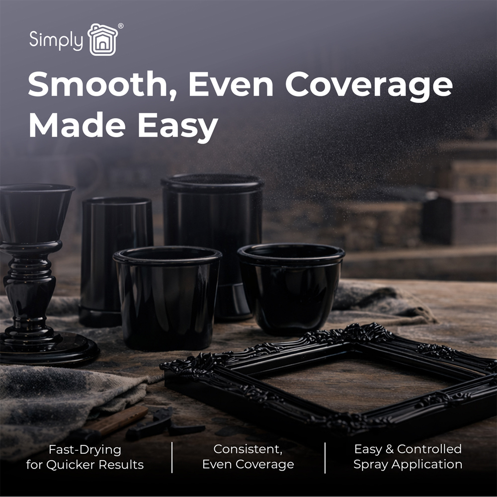 Simply Multipurpose Gloss Spray Paint Black Image 3