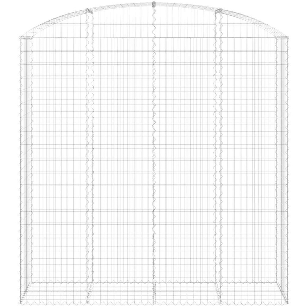 vidaXL Silver Galvanised Iron Arched Gabion Basket 200 x 50 x 200/220cm Image 2
