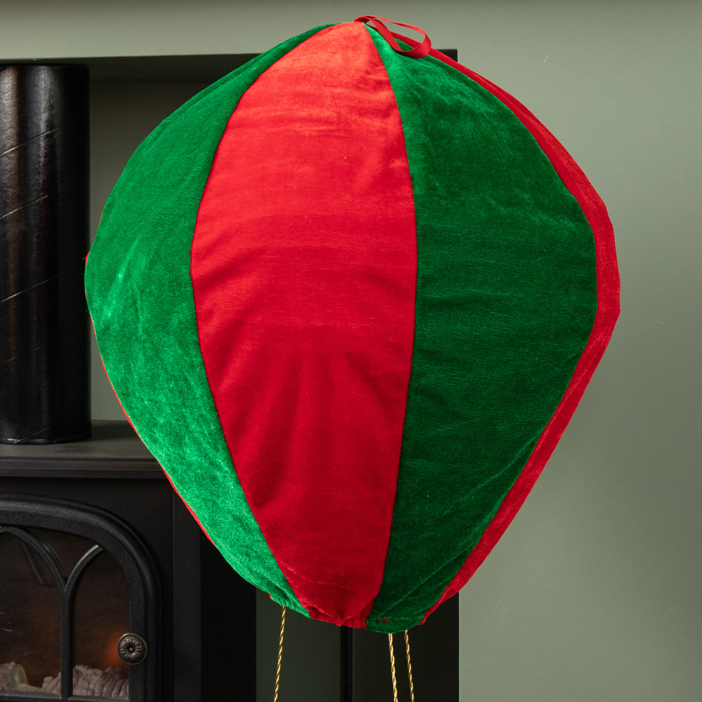 Samuel Alexander Plush Snowman Hot Air Balloon Christmas Decoration with Extension Pole 100cm Image 4
