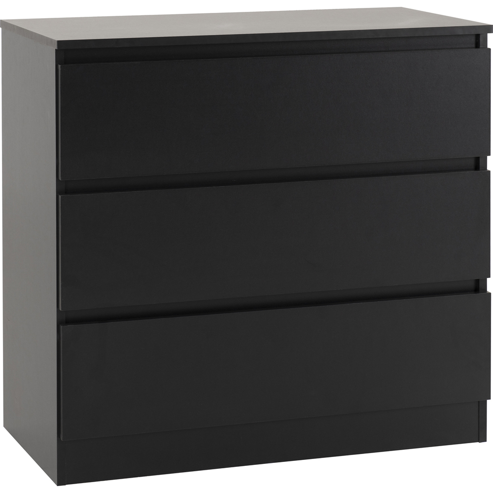 Seconique Malvern 3 Drawer Black Chest of Drawers Image 2