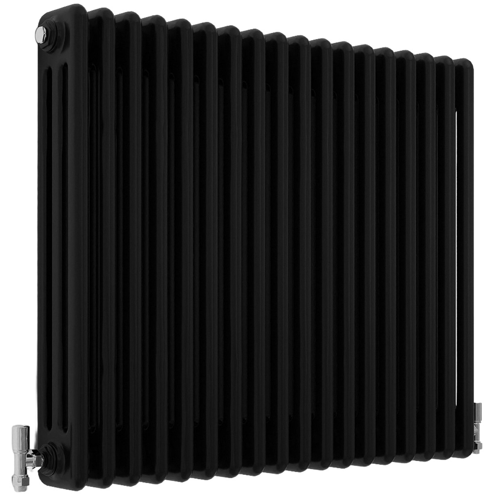 Stech Homes 4328 BTU Black 3 Column Horizontal Radiator 600 x 830mm Image 1