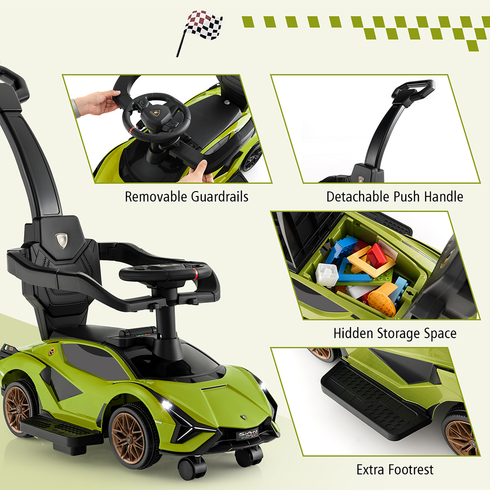 Costway Green 3 in 1 Ride On Push Car Image 7