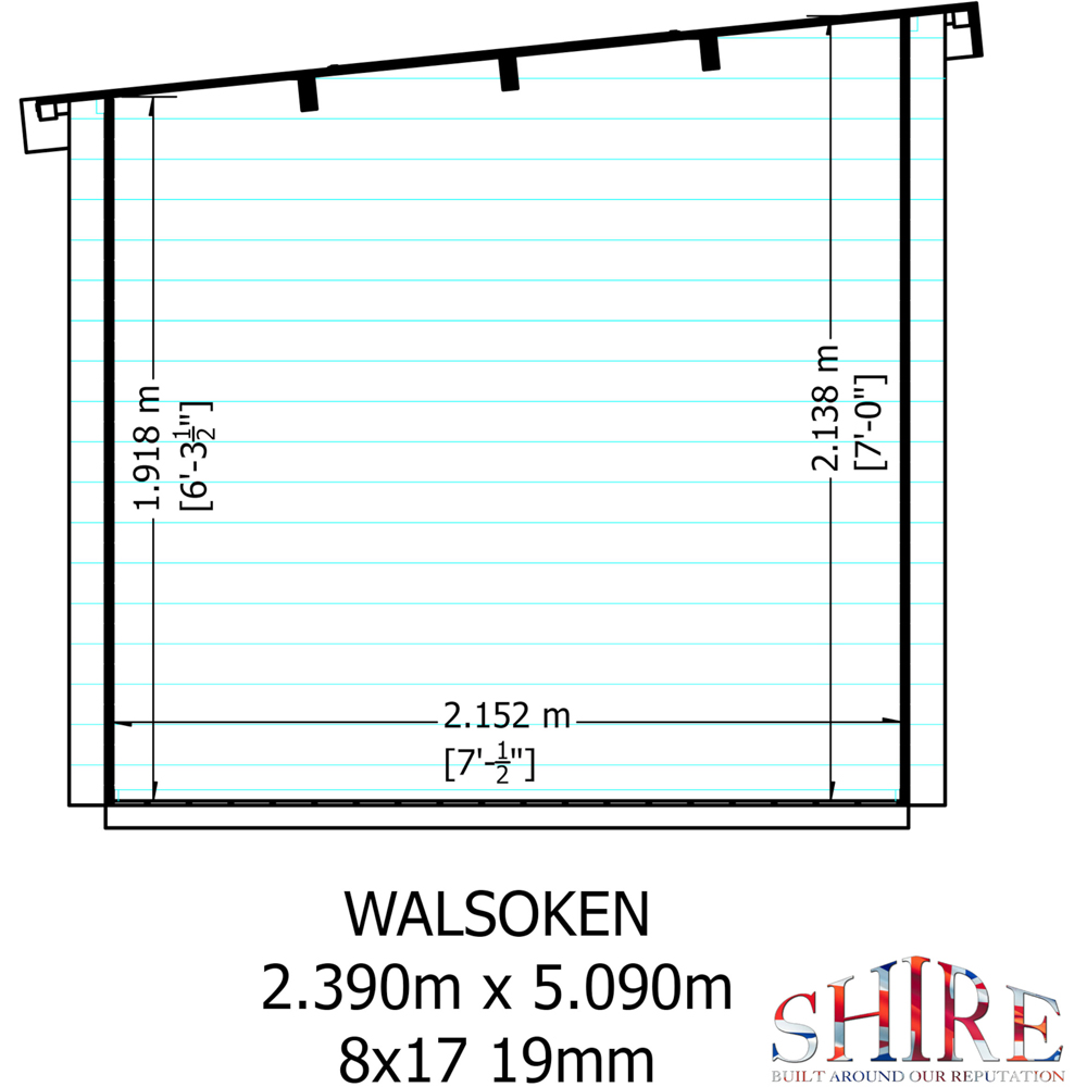 Shire Walsoken 8 x 17ft Dual-Purpose Pent Garden Log Cabin with Integral Storage Image 8