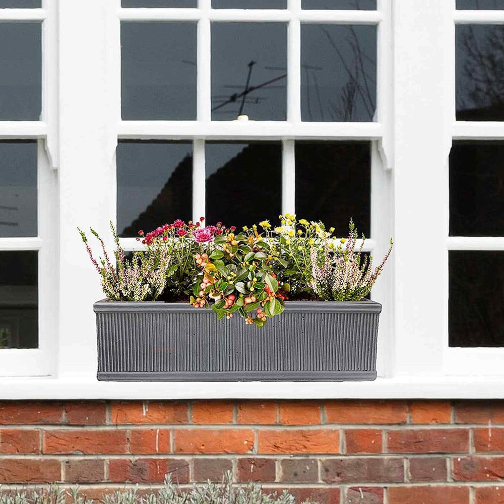 wilko Window Flower Box Grey Outdoor Planter 17cm Image 4