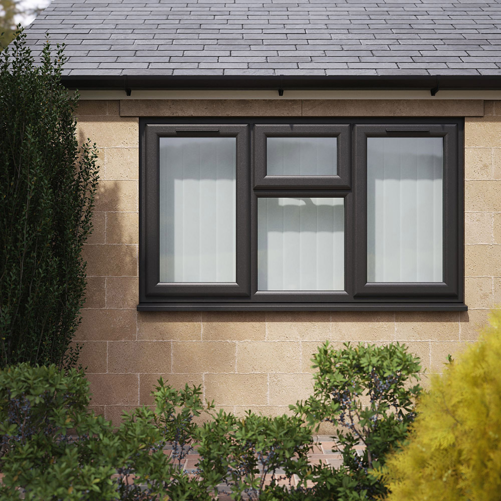 Crystal Black and White LH and RH Side Hung and Top Centre Clear Triple Glazed Window 1770 x 1190mm Image 5