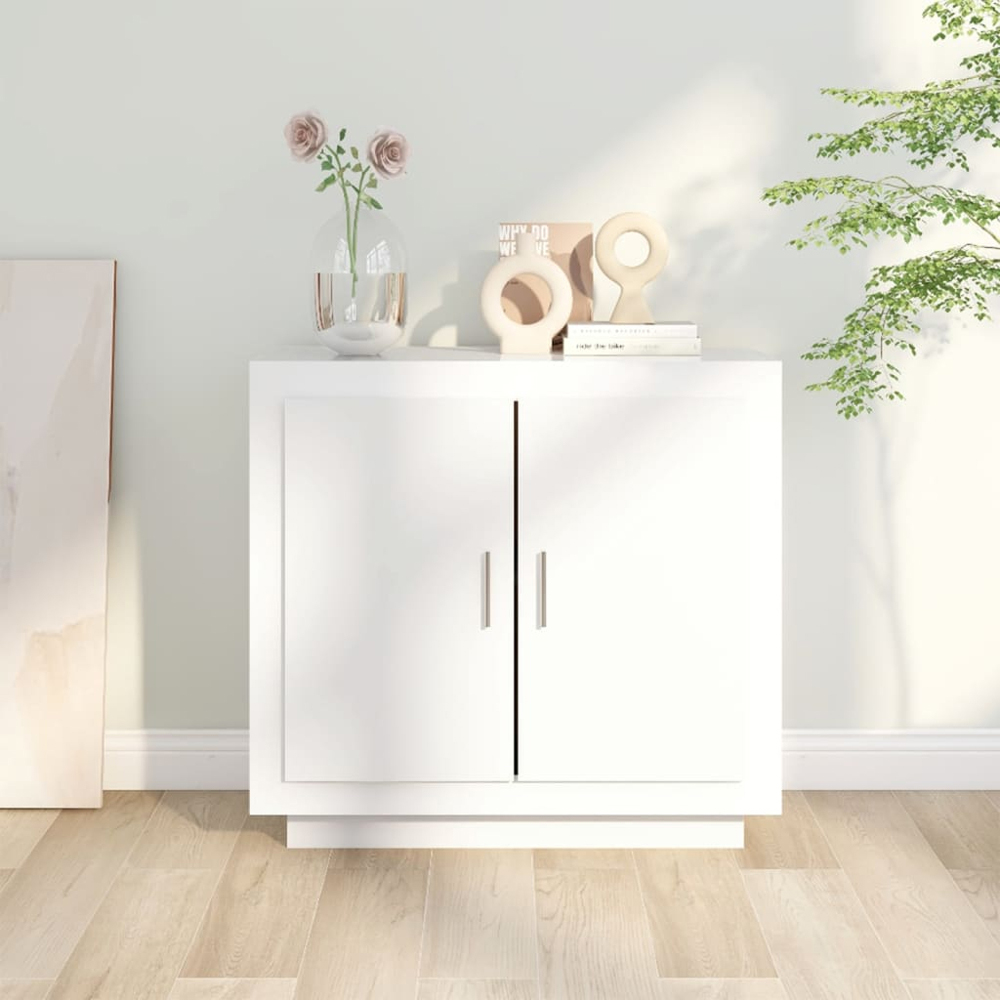 vidaXL 2 Door White Sideboard Image 7