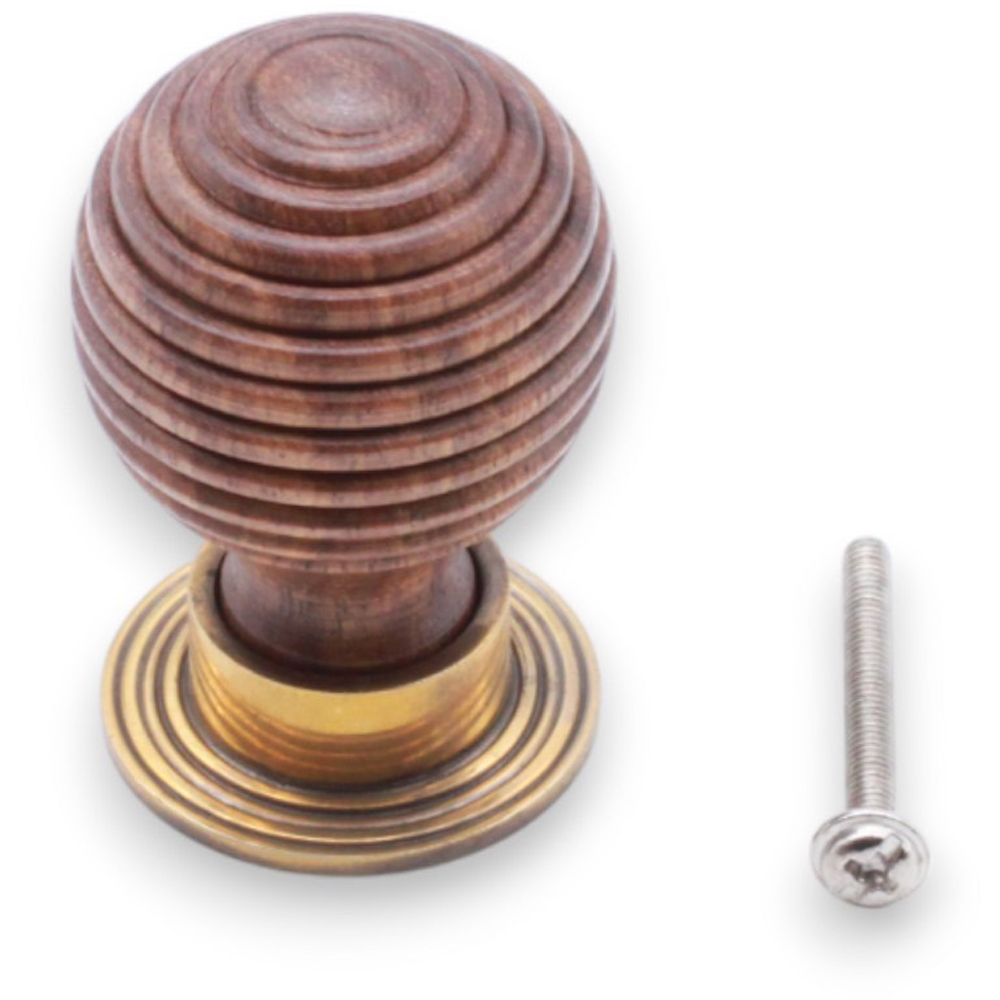 Spira Brass Rosewood Preston Aged Brass Cupboard Knob 38mm Image 4