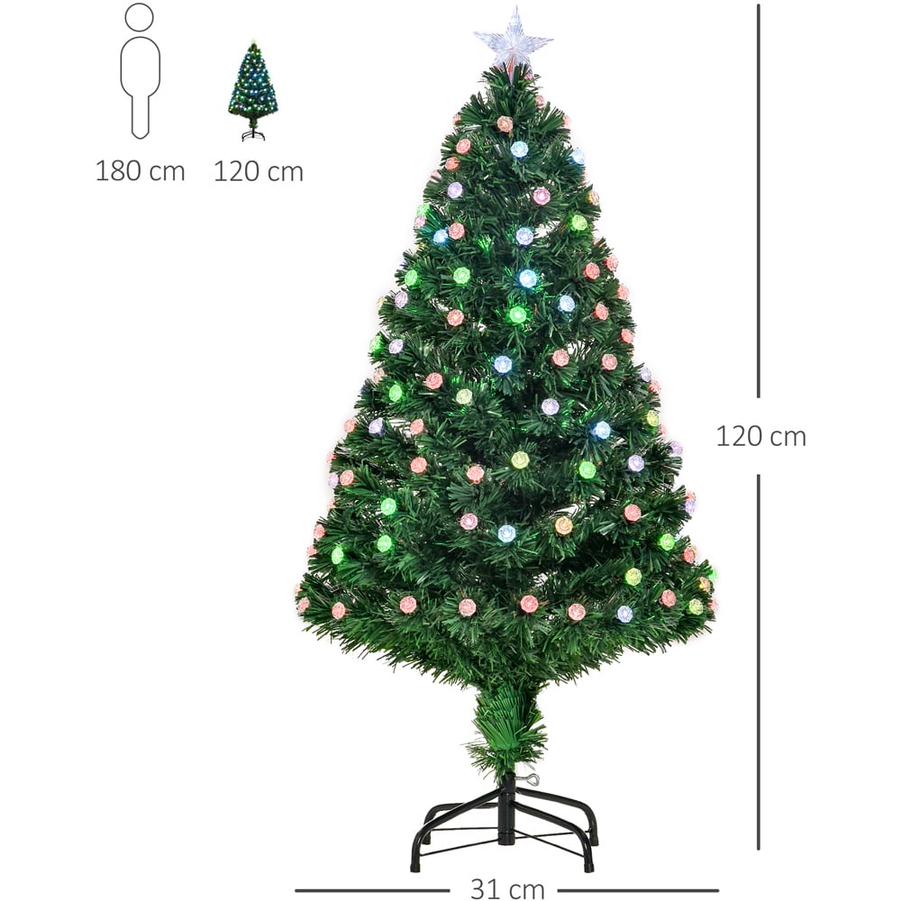 Everglow Fibre Optic LED Pre-Lit Green Artificial Christmas Tree 4ft Image 7