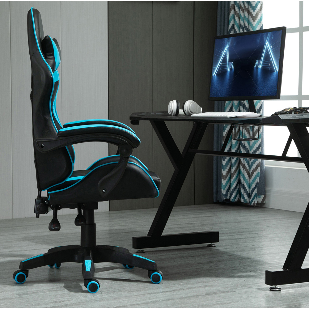 Blue Tilt and Swivel Computer Chair Image 4