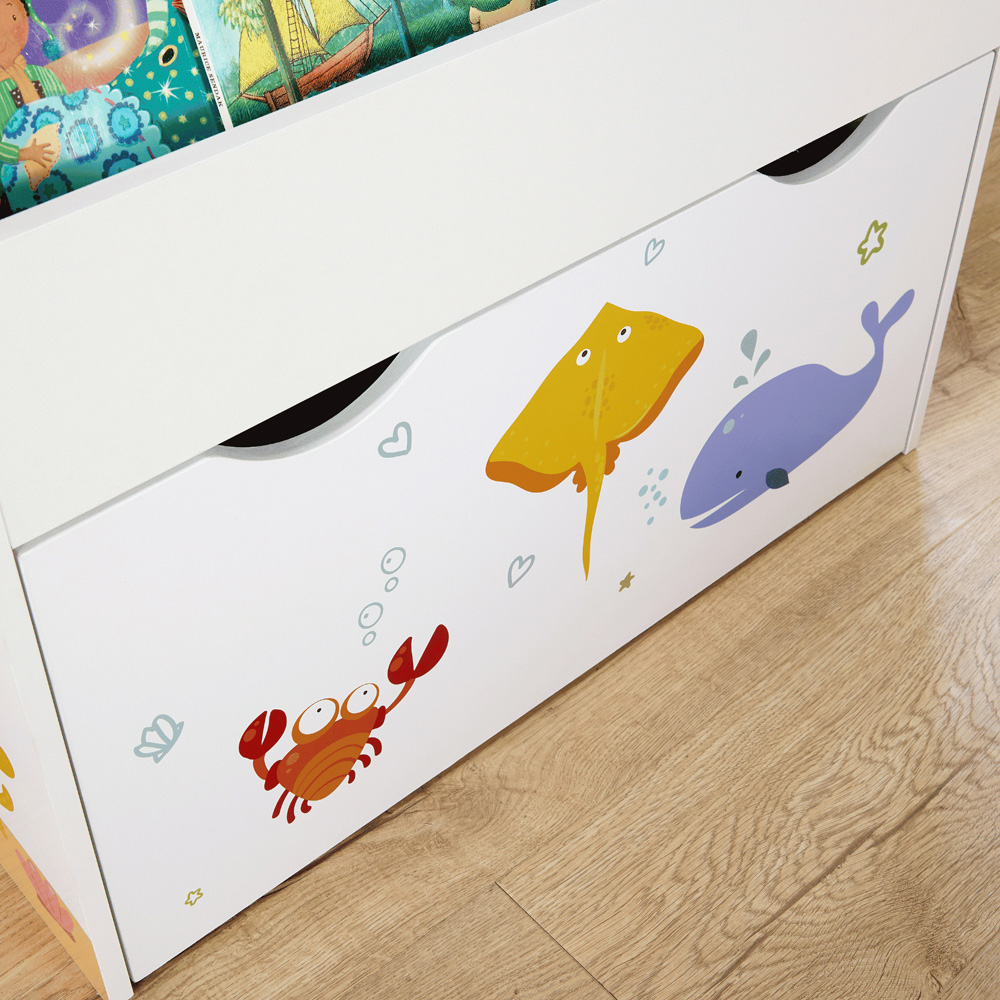 Home Source Anya 3 Drawer Single Shelf Multicolour Sealife Animal Kids Bookcase Image 5