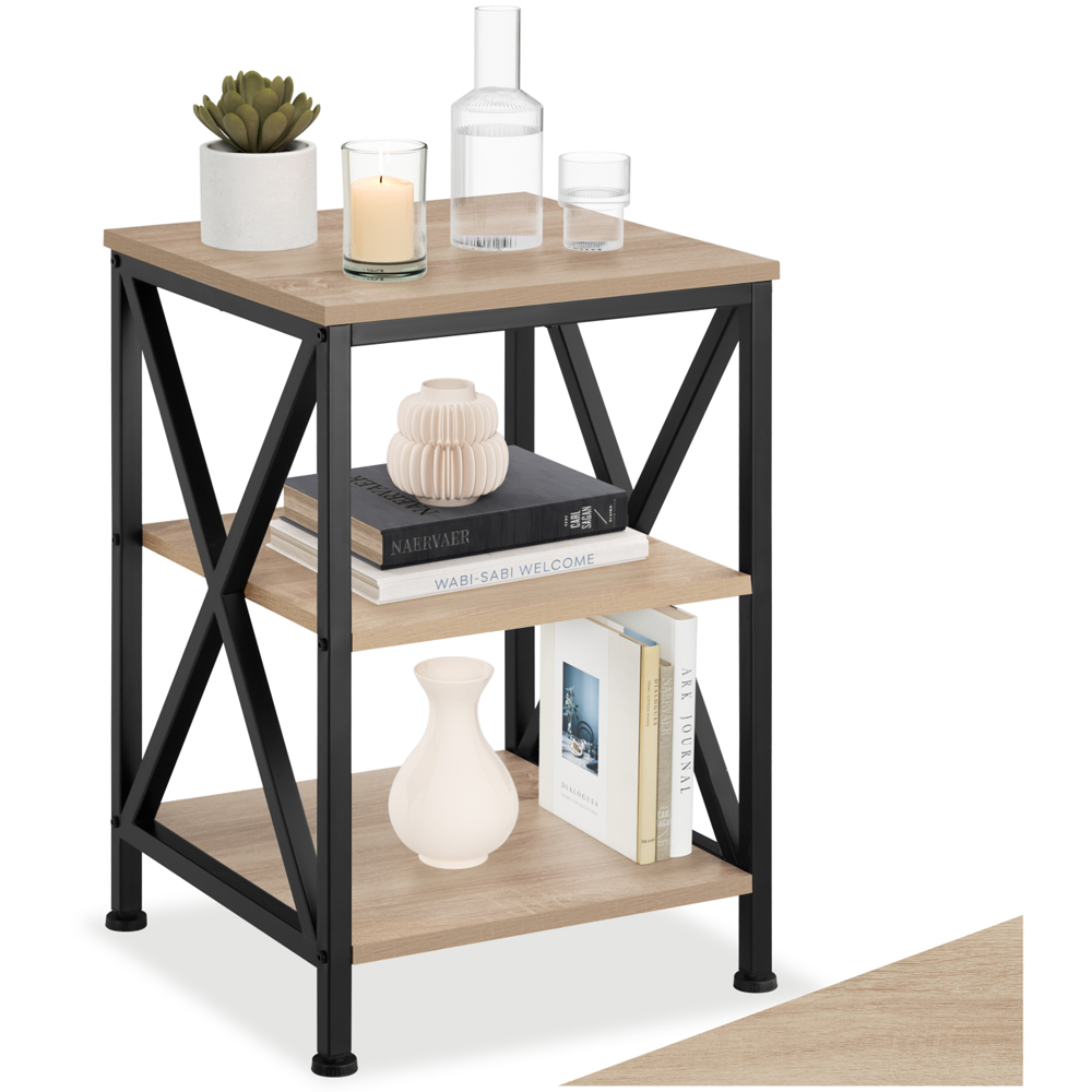 Tectake Nottingham 2 Shelf Sonoma Oak Bedside Table Image 2