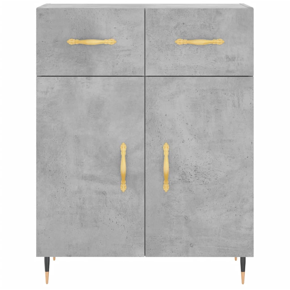 vidaXL 4 Door 2 Drawer Concrete Grey Highboard Image 8