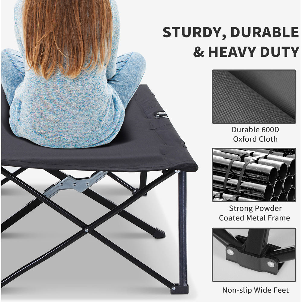 Outsunny Double Black Portable Camping Cot Image 4