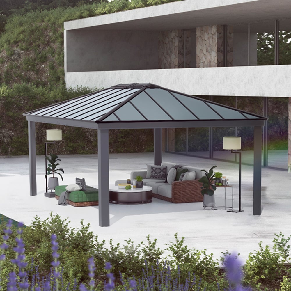 Palram Canopia Dallas 4.2 x 6m Grey Gazebo Image 1