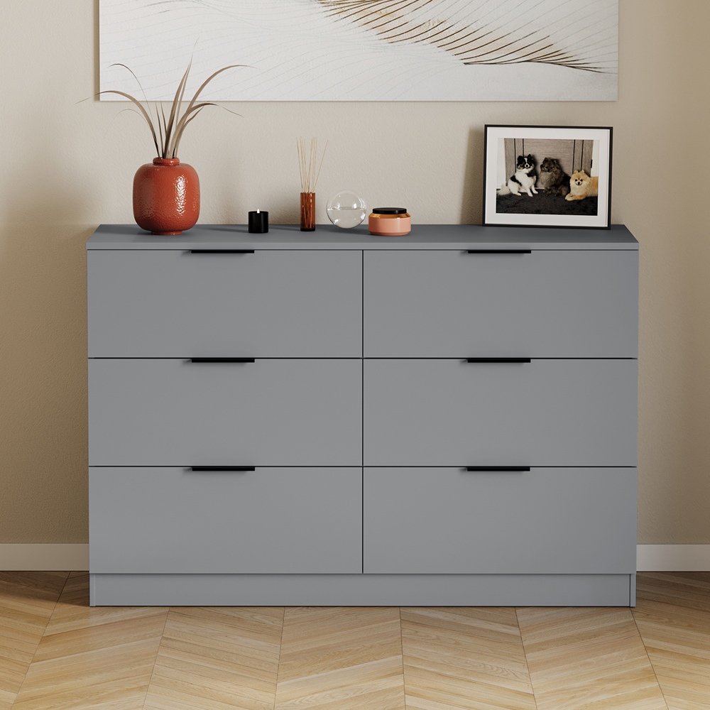 VIDA DESIGNS Trega 6 Drawer Grey Chest of Drawers Image 3