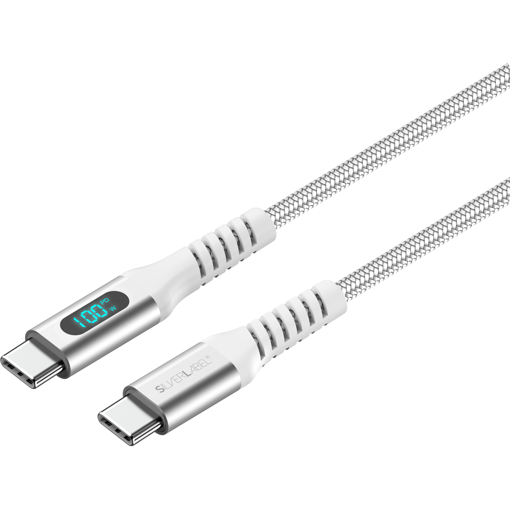 SilverLabel 100W White USB-C Cable 1m Image 2