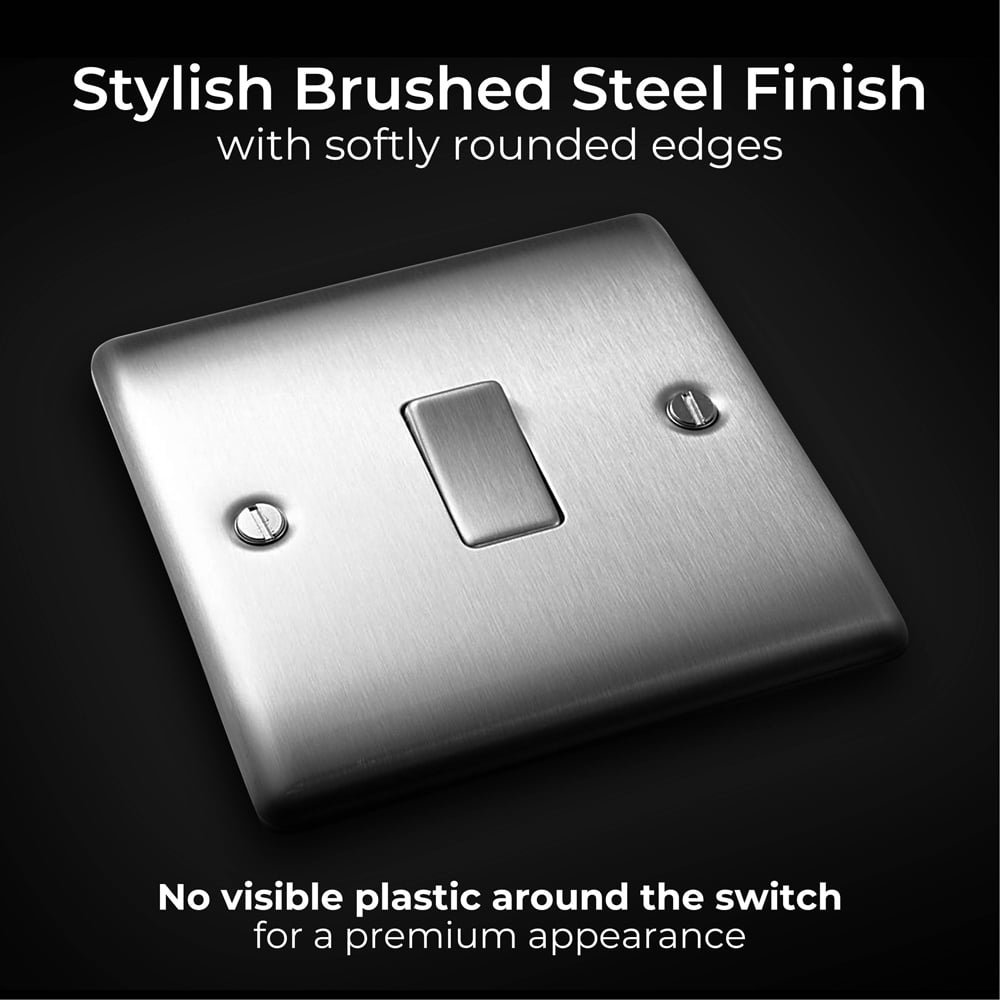 BG Nexus 2 Way 20A Brushed Steel Single Switch 5 Pack Image 5