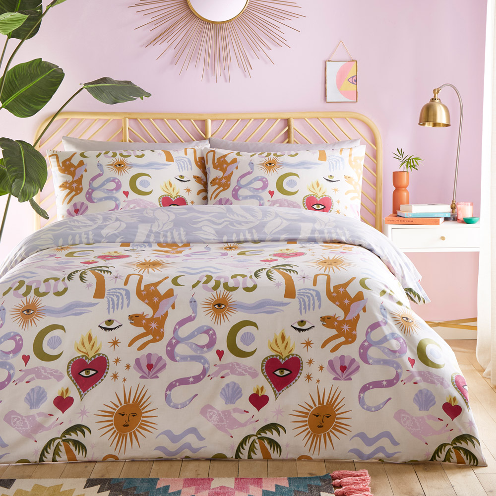 furn. Alchemy Single Multicolour Abstract Duvet Cover Set Image 1