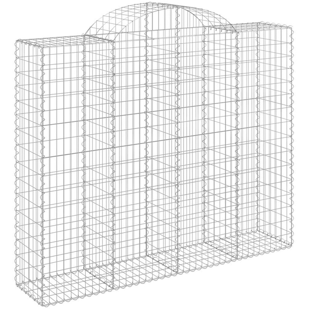 vidaXL Silver Galvanised Iron Arched Gabion Basket 200 x 50 x 160/180cm 15 Pack Image 1