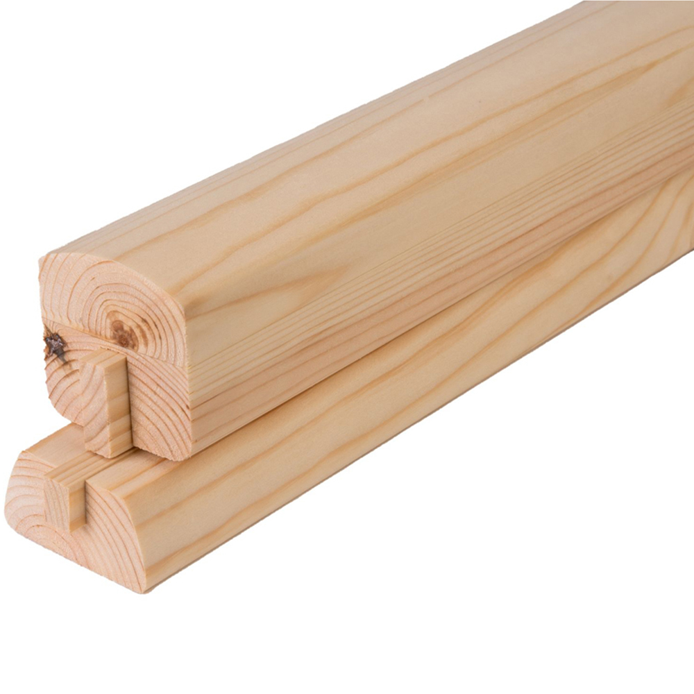 ​Blueprint Joinery Curved Pine Handrail and Base Rail Set for Glass Panel 4.2m Image 1