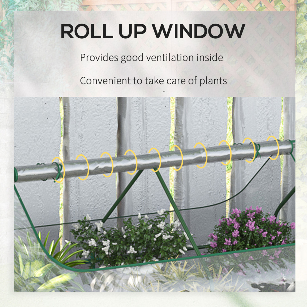 Outsunny Clear Raised Garden Bed Planter with Greenhouse Image 3